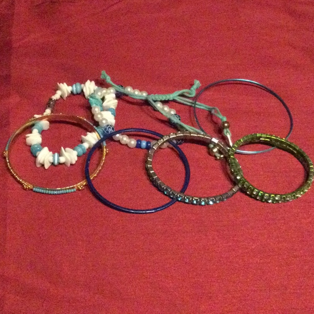 8 Blue/Green Bracelets